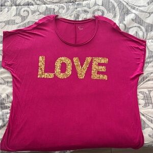 C Pink Sequin Love Tee